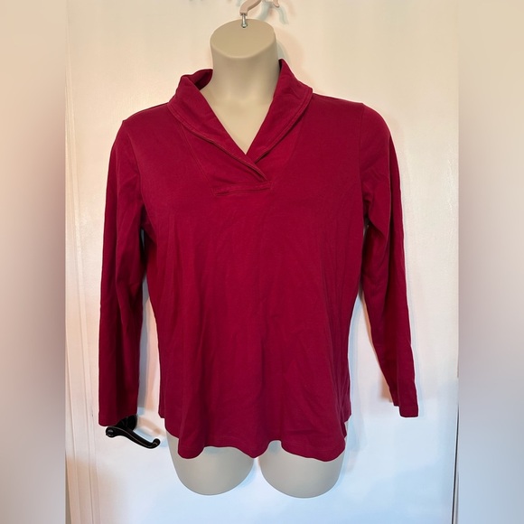 Women's L.L.Bean Pullover, Long-Sleeve Shawl Collar size Large Reg #1796 - Picture 2 of 7